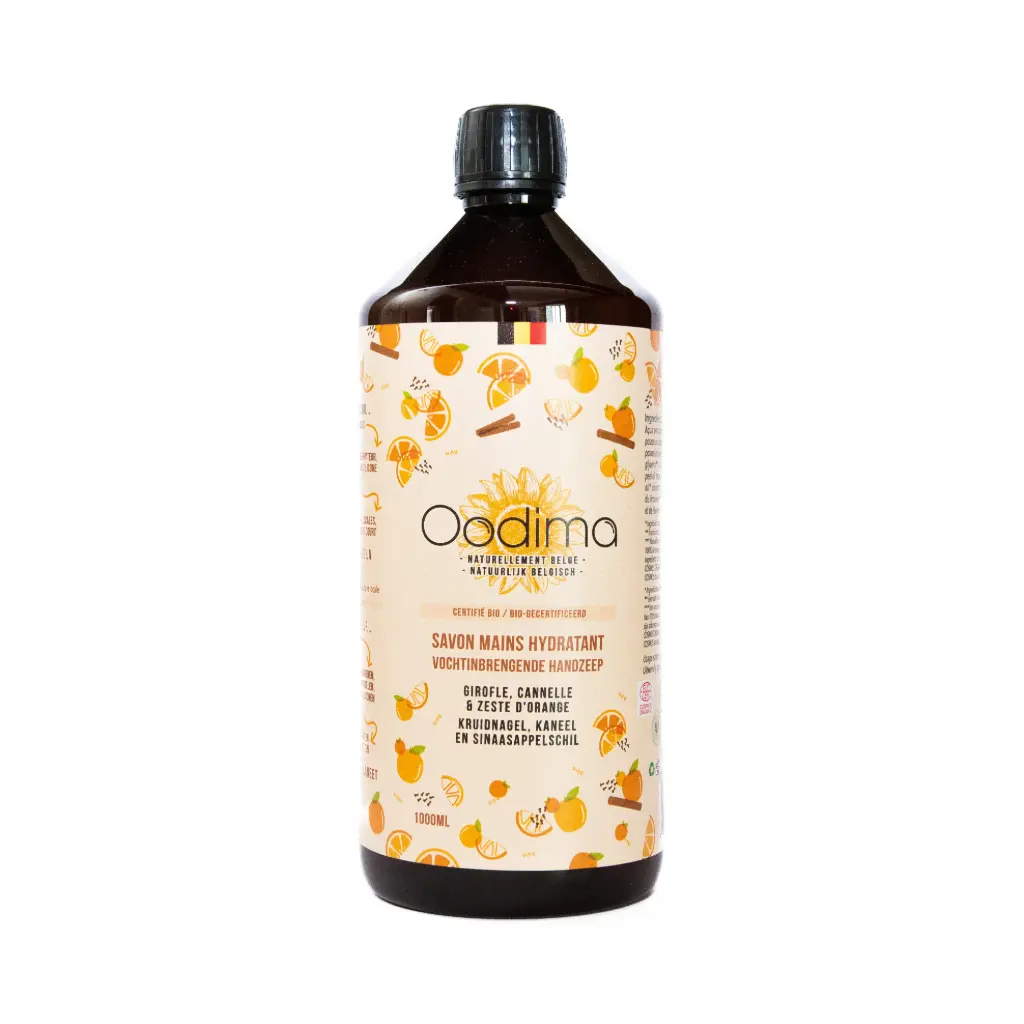 Doos met 4 navullingen van vochtinbrengende zeep Kruidnagel, Kaneel, Sinaasappel 1000 ml