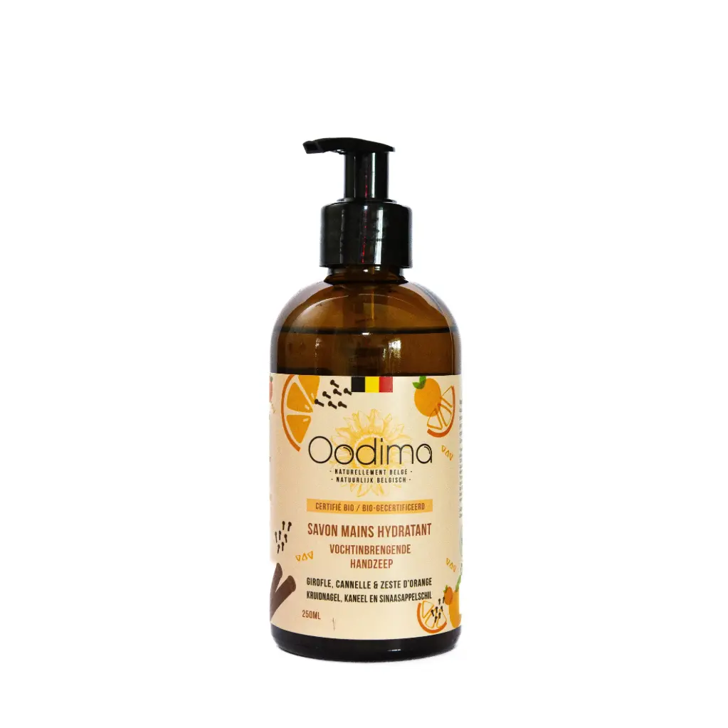 Doos met 6 vochtinbrengende handzeep met Kruidnagel, Kaneel, Sinaasappel, 250 ml